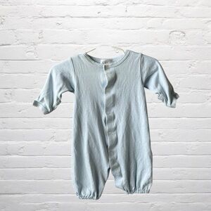 Kissy Kissy // Soft Blue and White Polka Dot Baby Romper Playsuit Pajamas